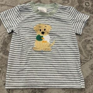 Toddler Gray Striped Dog Boutique Shirt